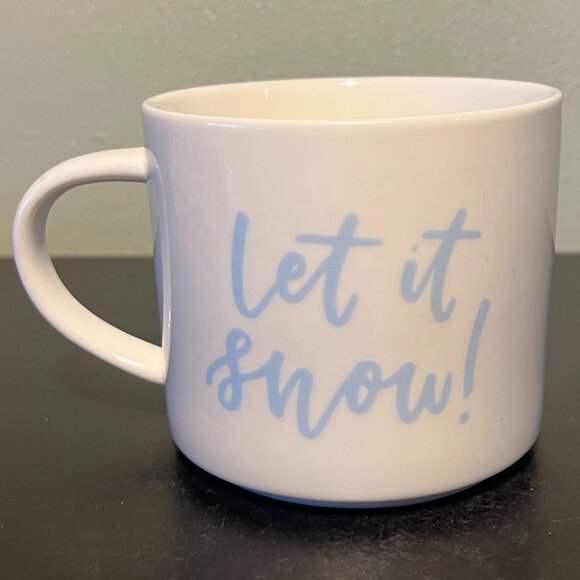 Opalhouse LET IT SNOW! Powder Blue Lettering Porcelain Mug Cup - Picture 1 of 9